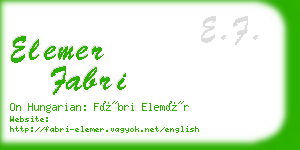 elemer fabri business card